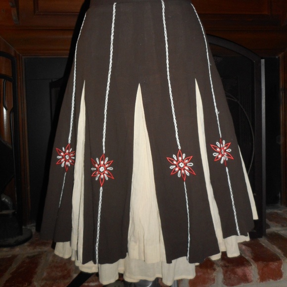 LOFT Dresses & Skirts - 2/$15 Vintage look Brown and cream circle skirt, 0